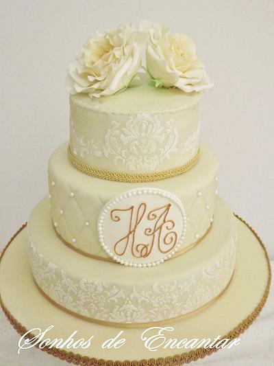 my 1st wedding cake - Cake by Sonhos de Encantar by Sónia Neto