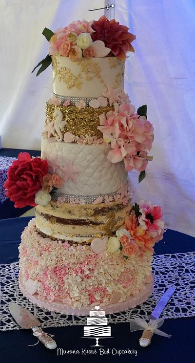 Bahamian Beach-themed Wedding  - Cake by MKBC 