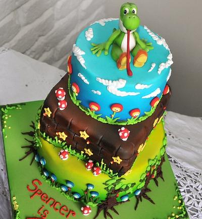 Yoshi Cake - Cake by Calli Creations