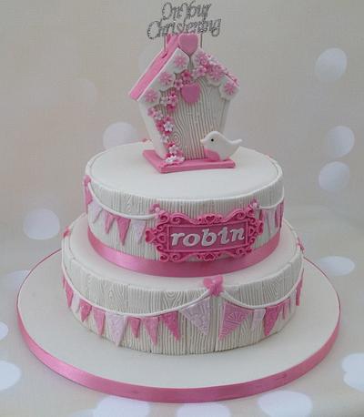Birdhouse Christening Cake - Cake by Yvonne Beesley