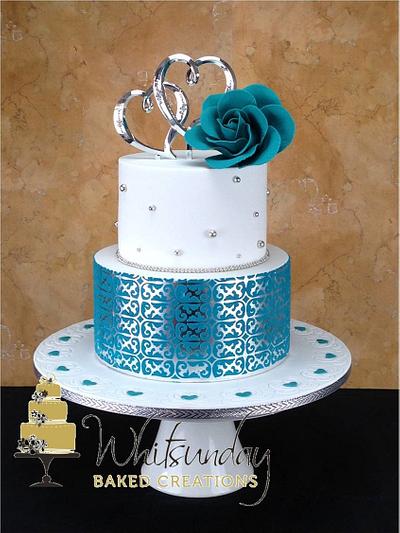 Silver Hearts - Cake by Whitsunday Baked Creations - Deb Smith