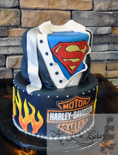Superman and Harley-Davidson Groom Cake - Cake by Leo Sciancalepore