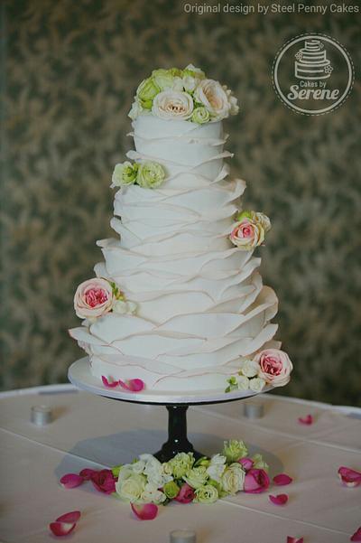 Rose Petals Ruffles Wedding Cake - Cake by Cakes By Serene