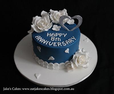 Rose and Heart Anniversary cake - Cake by Jake's Cakes