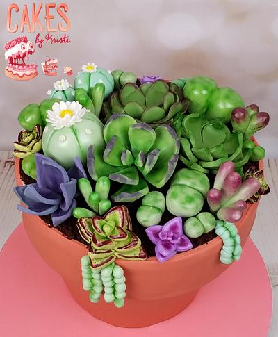 Anhel's Birthday Succulents - Cake by Cakes By Kristi