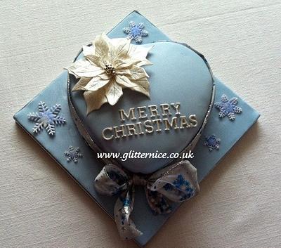 Blue Heart Christmas Cake - Cake by Alli Dockree