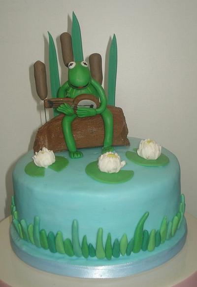 Kermit the frog cake - Cake by That Cake Lady