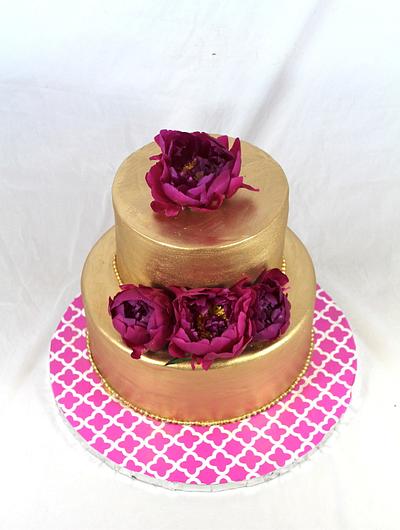 Gold and pink cake - Cake by soods