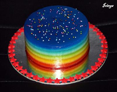 Rainbow jelly cake !! - Cake by Ashwini Hebbar