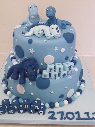 dinosaur christening cake  - Cake by zoe