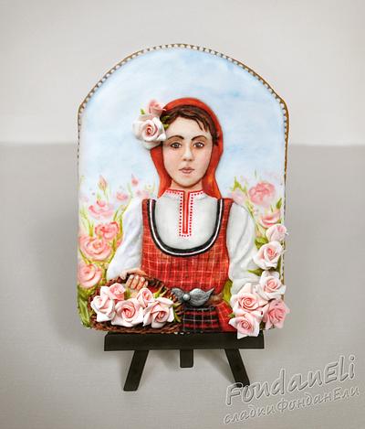 Girl with roses - collaboration “My Bulgaria – Ancient and Young” - Cake by FondanEli