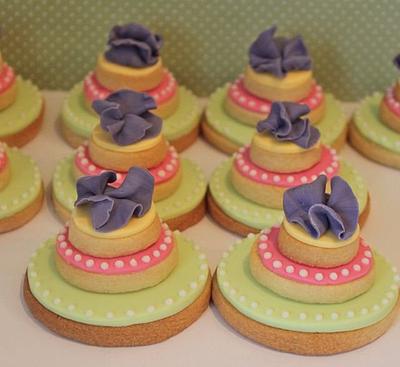 Trio of 'ruffle flower' cookies - Cake by Alison Lawson Cakes