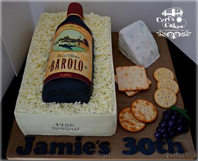Wine, Cheese & Biscuits cake - Cake by Ceri's Cakes