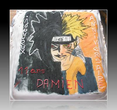 my firt paint cake (naruto and sasuke) - Cake by santanasoares