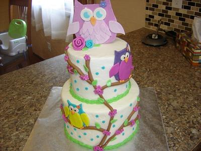 Garden owl birthday - Cake by Alli