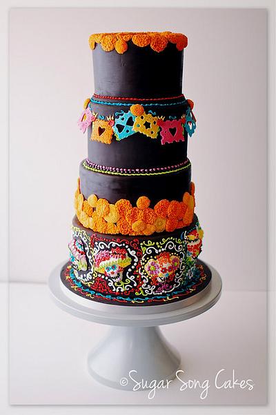 Dia De Los Muertos Wedding Cake Offrenda Table - Cake by lorieleann