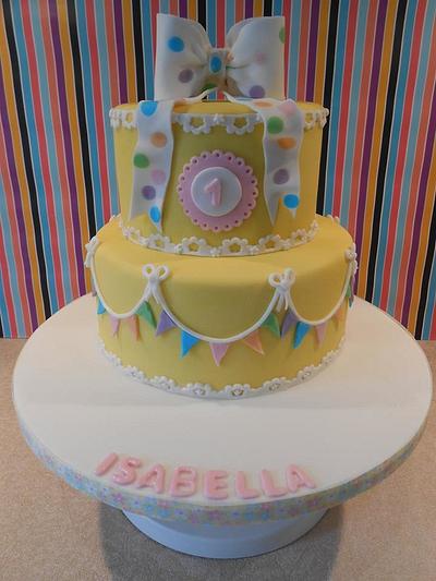 Sunny Yellow 1st birthday Cake - Cake by Dinkylicious Cakes