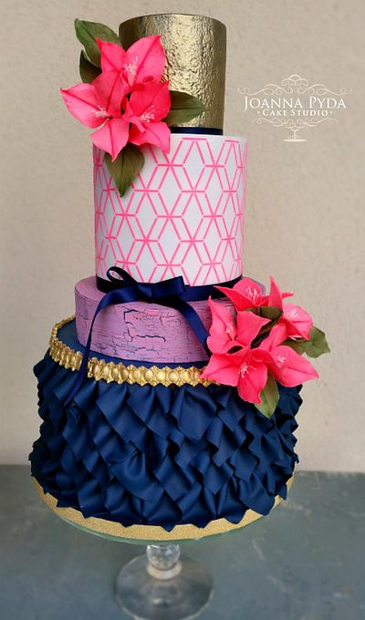 Neon and Navy Beauty - Cake by Joanna Pyda Cake Studio