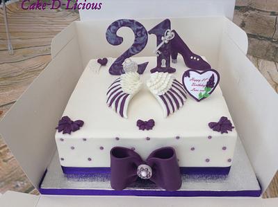 21st Wings & Bows - Cake by Sweet Lakes Cakes