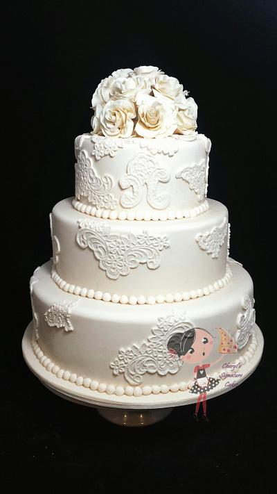 Vintage Lace - Cake by Cheryl's Signature Cakes