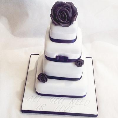 Mini replica wedding cake for a 1st Anniversary  - Cake by Samantha sim