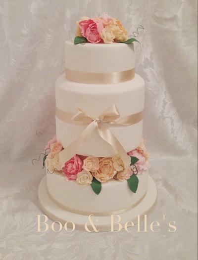 Pretty Peonies and Roses cake - Cake by Boo & Belle's