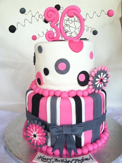 stripes, bows and polka dots - Cake by gingerbreads