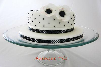 Anemone trio birthday cake - Cake by Cherry Delbridge