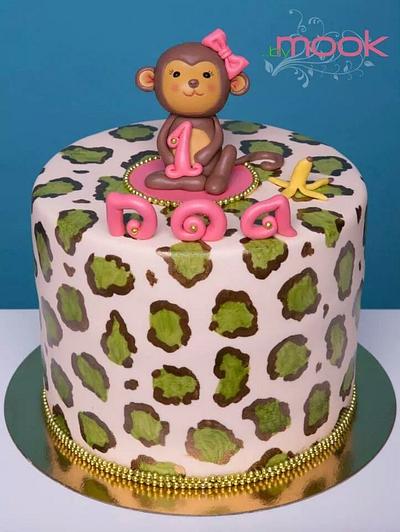Hand painted leopard monkey cake - Cake by Annah