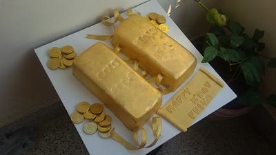 An edible gold bar cake - Cake by vedha