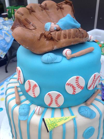 Baseball themed baby shower cake and desserts - Cake by sunrae