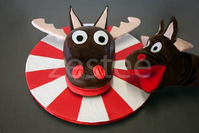Moose Puppet cake - Cake by Rachel