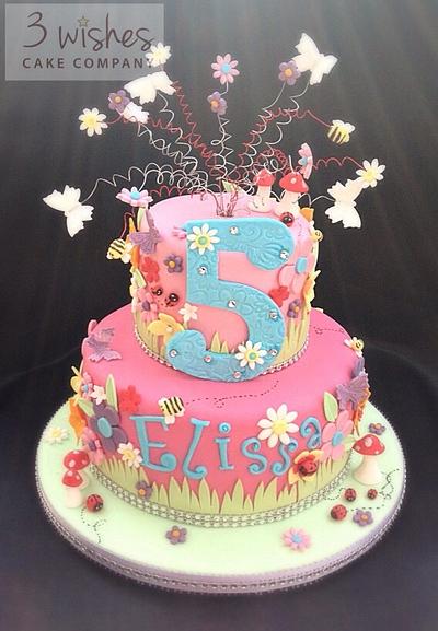 Flowers & Butterflies - Cake by 3 Wishes Cake Co