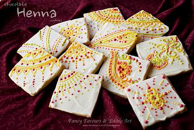 Piped chocolate henna cookies - Cake by Fancy Favours & Edible Art (Sawsen) 
