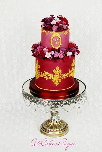 Baroque style anniversary cake&cupcakes - Cake by Art Cakes Prague