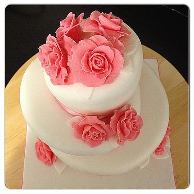 Pink & White Wonky Cake - Cake by Janine Lister