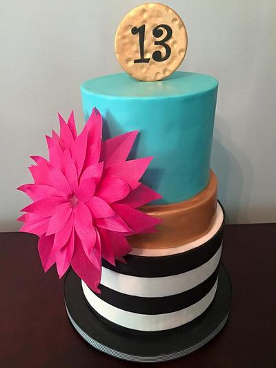Bright colors and bold stripes - Cake by Sweet Owl Custom Cakes