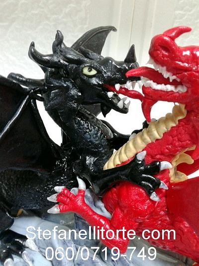 Red dragon vs Black dragon cake - Cake by stefanelli torte