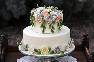Daisy Chain Wedding Cake - Cake by Sharon Frost 