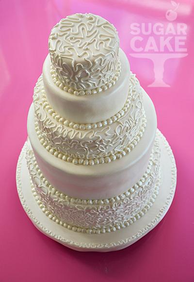 Hilton wedding cake squiggles - Cake by Cherrycake 