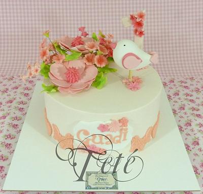 FLOWERS AND BIRD - Cake by Teté Cakes Design