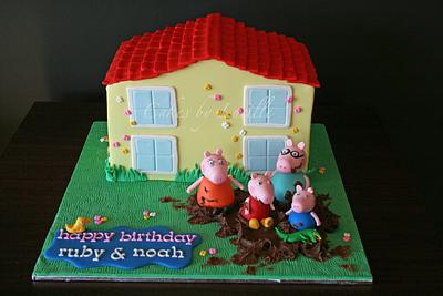 peppa pig house  - Cake by cakesbylucille