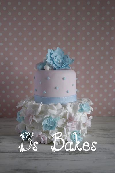 Pastel ruffle two tier - Cake by B's Bakes 