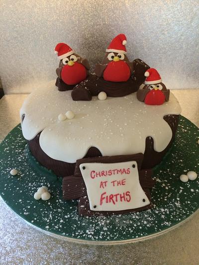 Christmas Robins - Cake by Lisa Ryan
