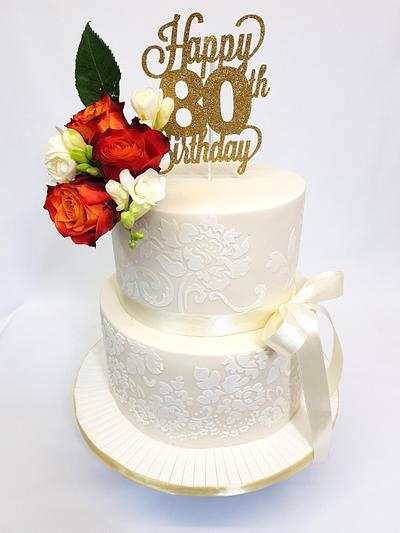 80th Birthday cake - Cake by Cake Addict