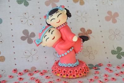 Traditional Chinese Wedding Fondant Topper - Cake by BiboDecosArtToppers 