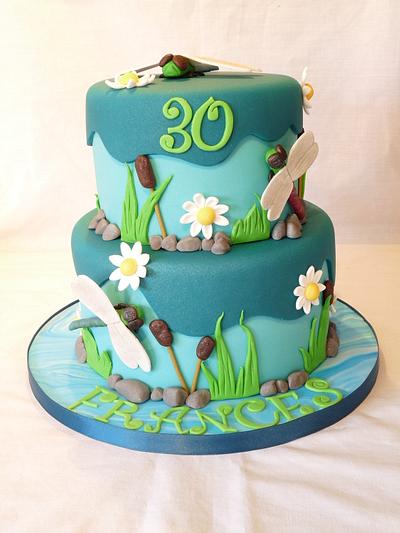 TWO TIERED DRAGON FLIES CAKE - Cake by Grace's Party Cakes