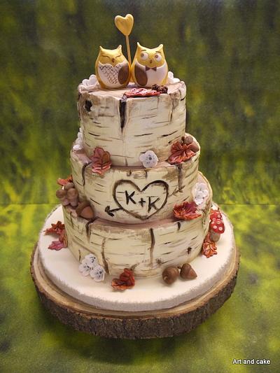 Tree trunk wedding cake - Cake by marja
