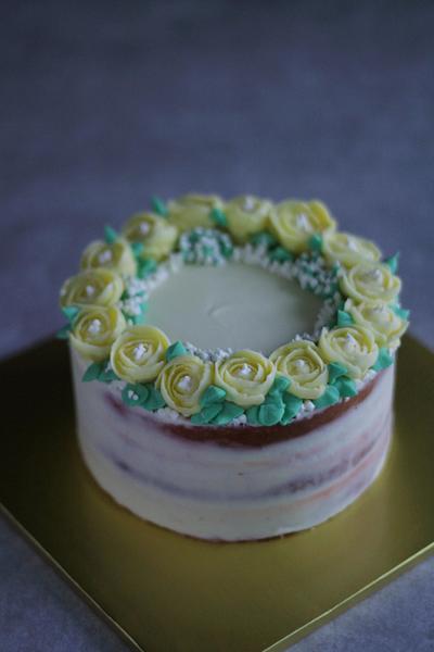 freesia buttercream flower cake  - Cake by fantasticake by mihyun
