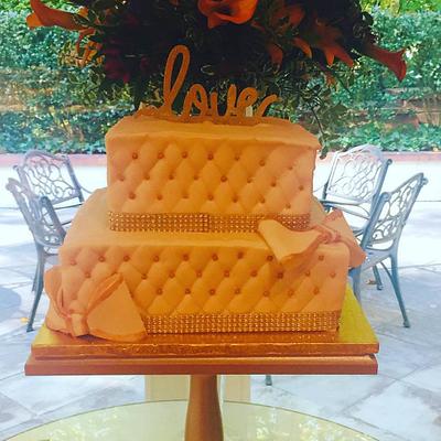 Diamond Patterned Engagement Cake - Cake by givethemcake